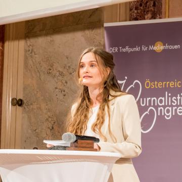 Moderatorin Katherina Zwins